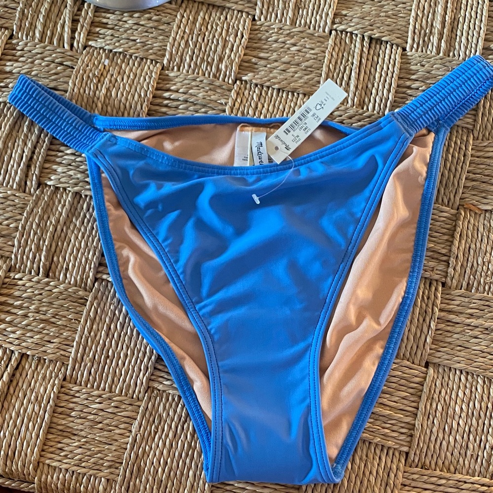 New with tag Madewell Blue Bikini swim Bottom Small
